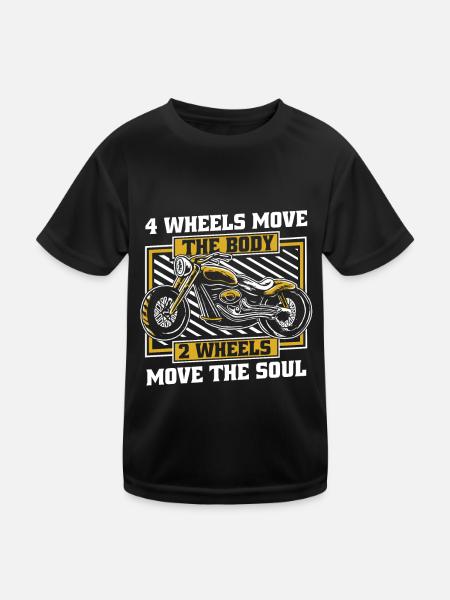 Motorrad Biker Motorbike - Kinder Funktions-T-Shirt - Schwarz - Vorne