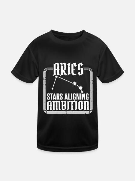 Aries Zodiac Sign - Kids Functional T-Shirt - black - Front