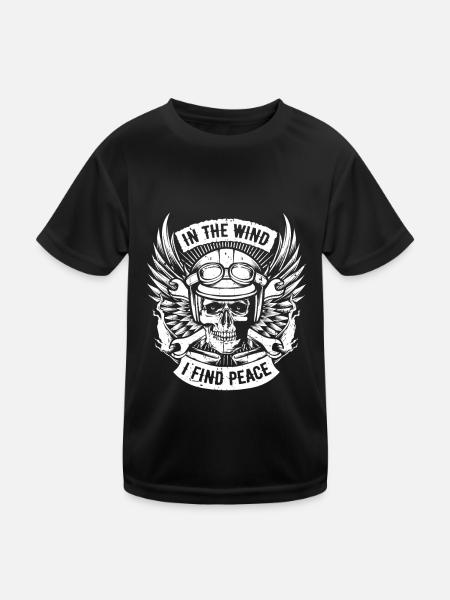 Motorrad Biker Motorbike Motorcycle Therapy - Kinder Funktions-T-Shirt - Schwarz - Vorne