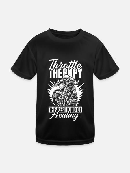 Motorrad Biker Moto Moto Thérapie - T-shirt sport Enfant - noir - Devant