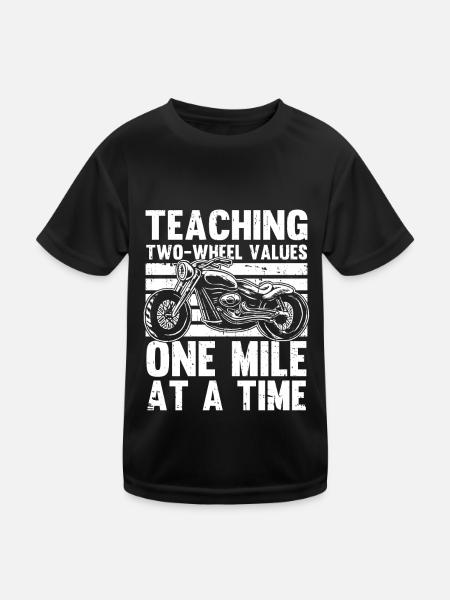 Motorrad Biker Motorbike Motorcycle Dad - Kinder Funktions-T-Shirt - Schwarz - Vorne