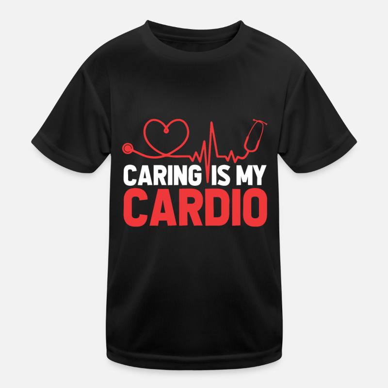 Krankenschwester Cardio Herz Kinder Funktions-T-Shirt