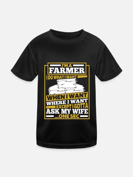 Farmer Farmer - Kids Functional T-Shirt - black - Front