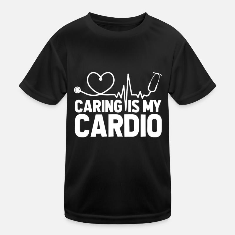 Krankenschwester Cardio Herz Kinder Funktions-T-Shirt