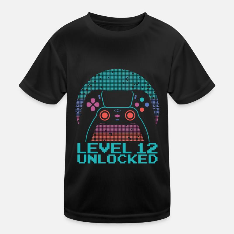 Gamer Gaming Niveau 12 Débloqué T-shirt sport Enfant