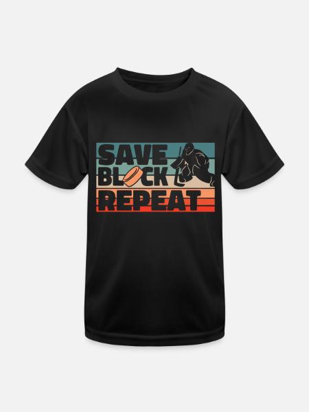 Eishockey Torwart - Kinder Funktions-T-Shirt - Schwarz - Vorne