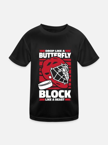 Eishockey Torwart - Kinder Funktions-T-Shirt - Schwarz - Vorne