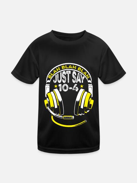 Notruf Leitstelle Einsatzzentrale Blah Blah Blah - Kinder Funktions-T-Shirt - Schwarz - Vorne