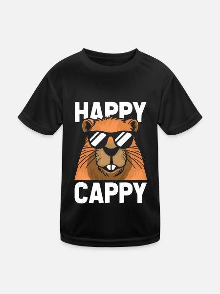 Capybara Wasserschwein - Kinder Funktions-T-Shirt - Schwarz - Vorne