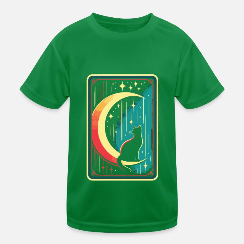 Mond Tarot Katze Moon Cat Kinder Funktions-T-Shirt