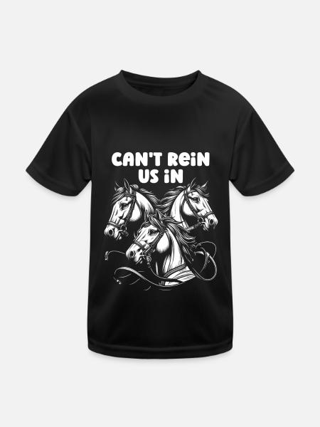 Sports équestres équestres à cheval - T-shirt sport Enfant - noir - Devant