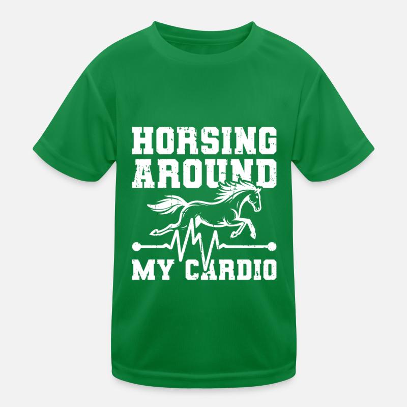 Pferd Reitsport Ekg Kinder Funktions-T-Shirt
