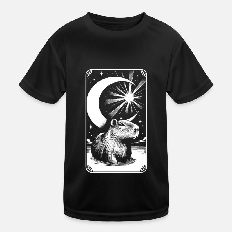Capybara Wasserschwein - Kinder Funktions-T-Shirt - Schwarz