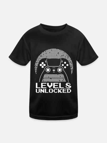 Gaming 8. Geburtstag 8 Jahre Gamer - Kinder Funktions-T-Shirt - Schwarz - Vorne