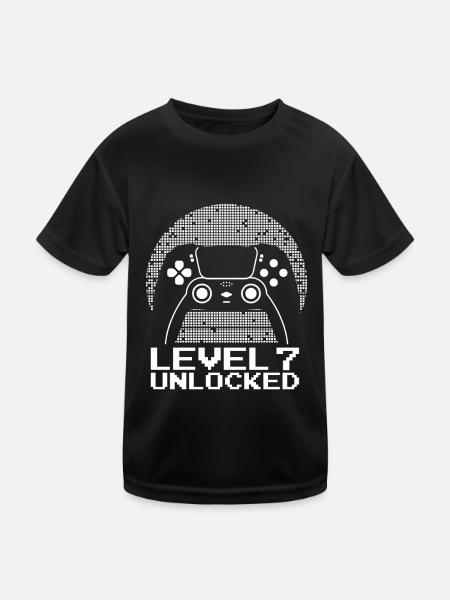 Gaming 7th Birthday 7 Years Gamer - Kids Functional T-Shirt - black - Front