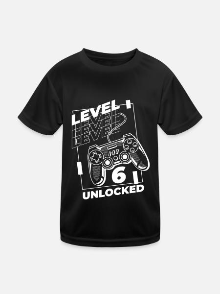 Gaming .6 Anniversaire 6 ans Gamer - T-shirt sport Enfant - noir - Devant