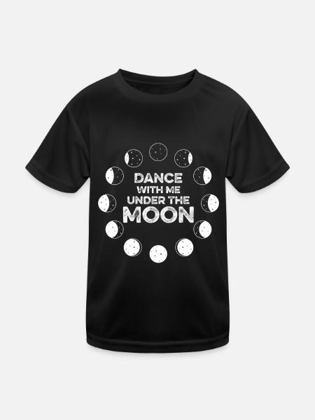 Moon Dance Romantic Just A Phase Moon - Kids Functional T-Shirt - black - Front