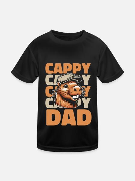 Capybara Wasserschwein Cappy Papa - T-shirt sport Enfant - noir - Devant