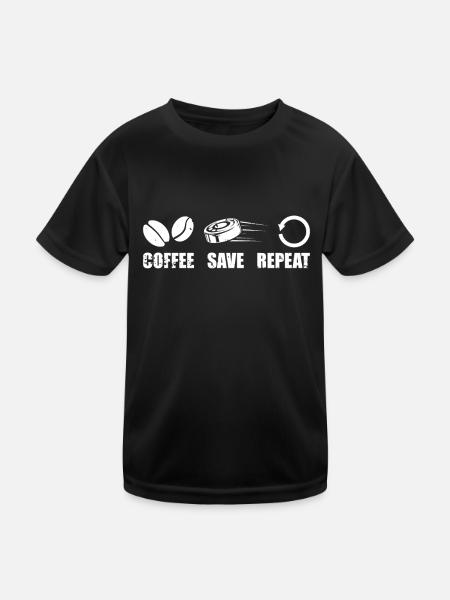 Eishockey Torwart Coffee - Kinder Funktions-T-Shirt - Schwarz - Vorne
