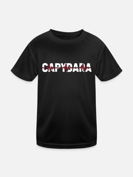 Rythme cardiaque de l’ECG Capybara Wasserschwein - T-shirt sport Enfant - noir - Devant