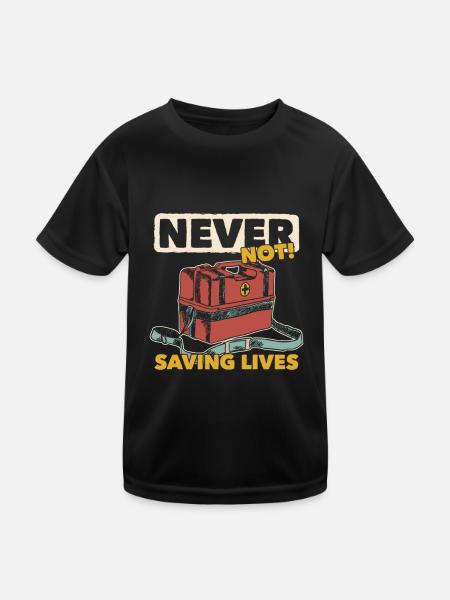 Service ambulancier Paramédicaux Ambulanciers paramédicaux - T-shirt sport Enfant - noir - Devant