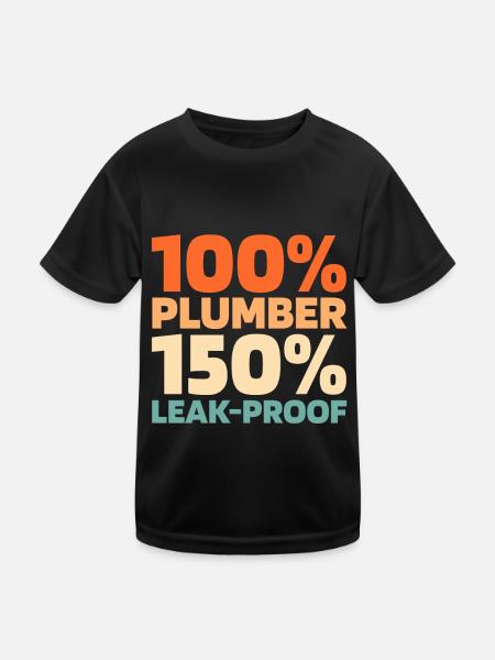 Klempner Installateur - Kinder Funktions-T-Shirt - Schwarz - Vorne