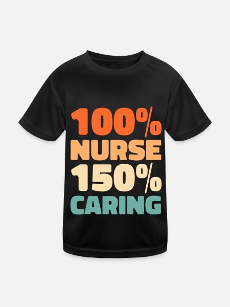Krankenschwester - Kinder Funktions-T-Shirt - Schwarz - Vorne