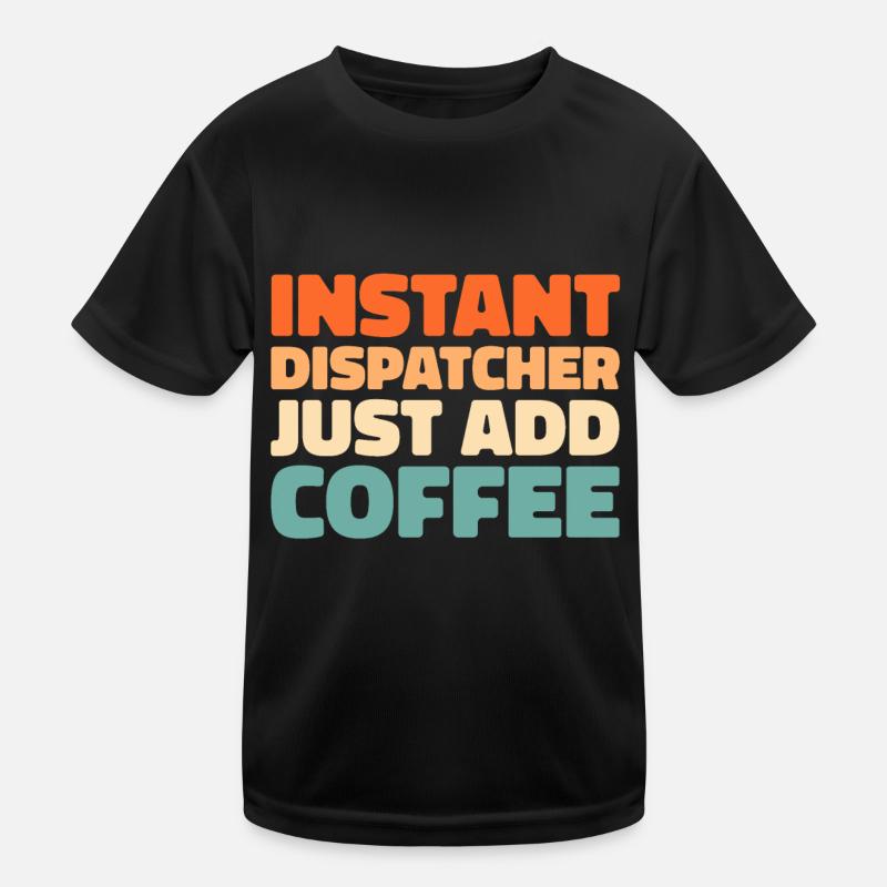 Notruf Leitstelle Einsatzzentrale Koffeinkaffee Kinder Funktions-T-Shirt