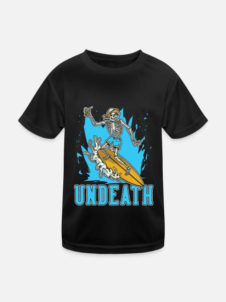 Surfer Surfing Undeath - Kids Functional T-Shirt - black - Front