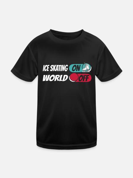 Schlittschuhlaufen Patinage sur glace sur World Off - T-shirt sport Enfant - noir - Devant