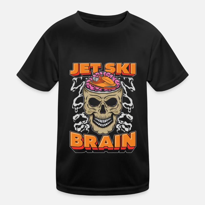 Jet Ski Skull Jet Ski Brain Kids Functional T-Shirt