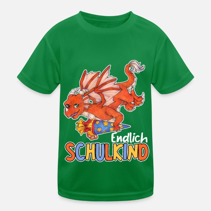 Endlich Schule, Niedlicher Drache Geschenk Schule Kinder Funktions-T-Shirt