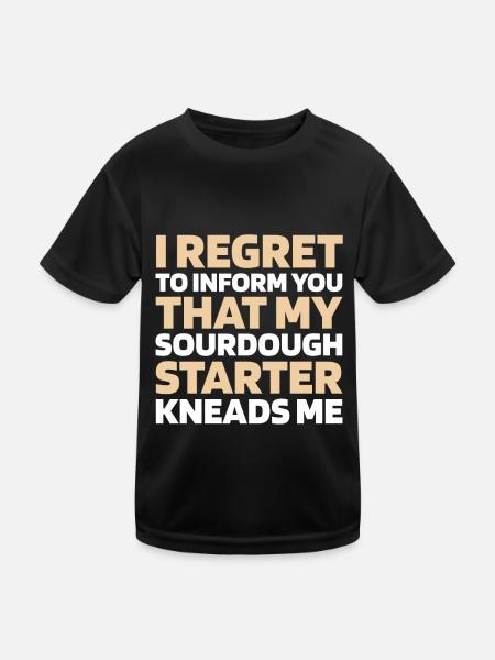 Sauerteig Brot - Kinder Funktions-T-Shirt - Schwarz - Vorne