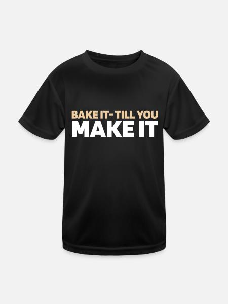 Sauerteig Brot - Kinder Funktions-T-Shirt - Schwarz - Vorne