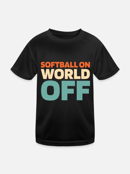 Softball Softball On World Off - T-shirt sport Enfant - noir - Devant