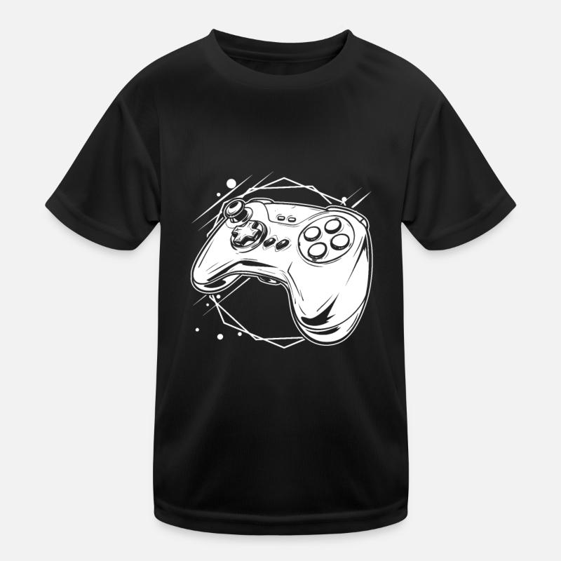 Gamer Gaming Gaming Controller - Kinder Funktions-T-Shirt - Schwarz