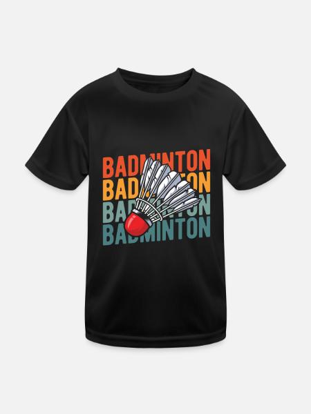 Badminton Federball - Kids Functional T-Shirt - black - Front