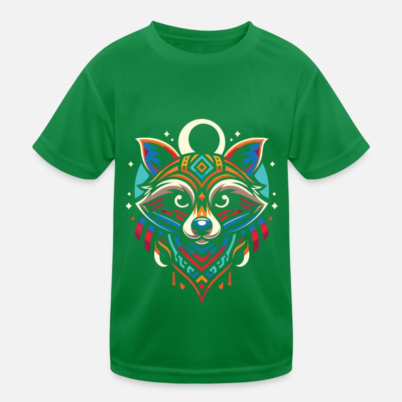 Raccoon Moon Phases Kids Functional T-Shirt