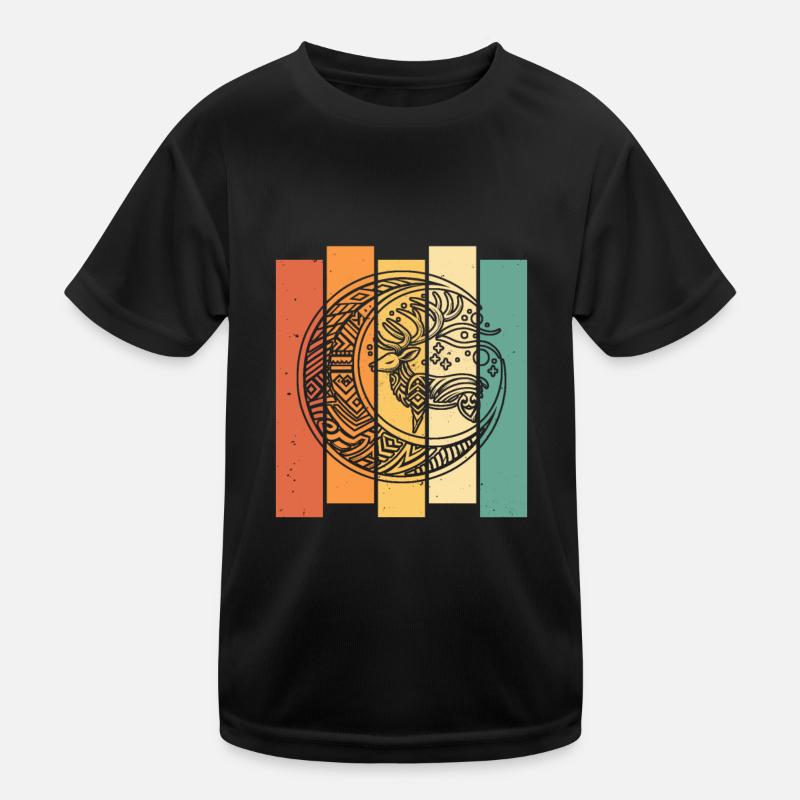 Hirsch Stammes Moon Phases Kinder Funktions-T-Shirt