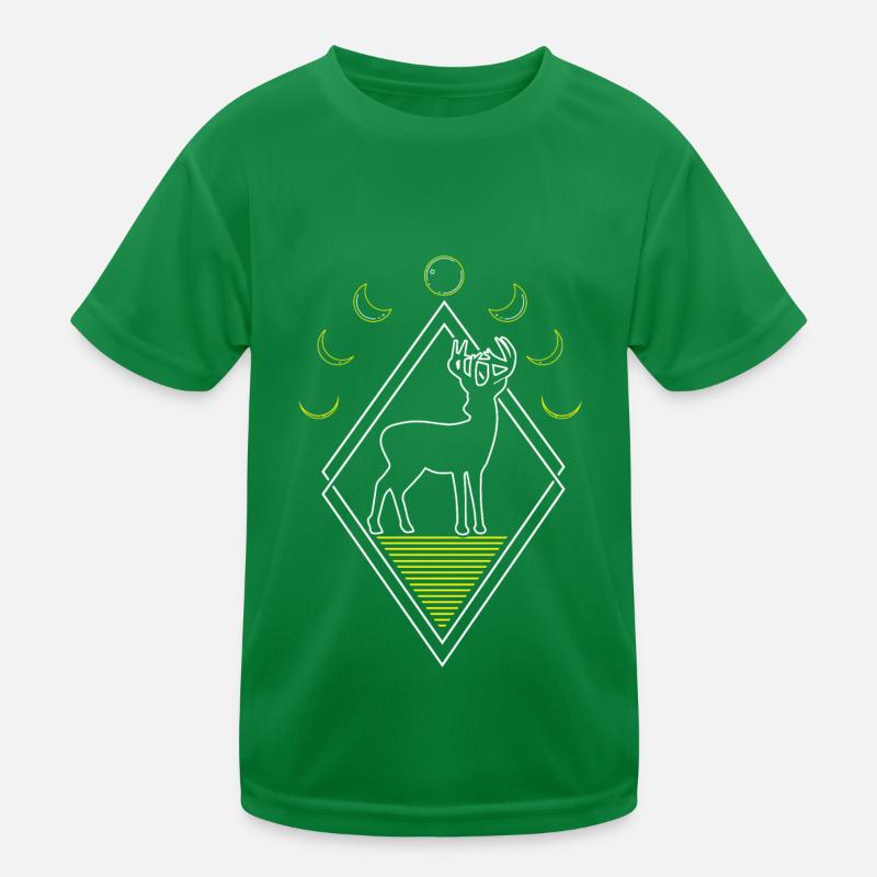 Cerf Abstrait Phases de Lune T-shirt sport Enfant