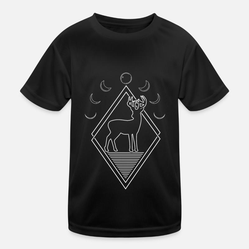 Hirsch Moon Phases Kinder Funktions-T-Shirt