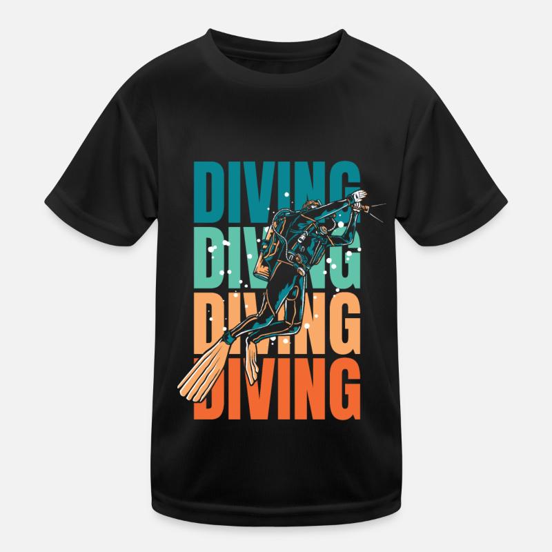 Diving Divers Kids Functional T-Shirt