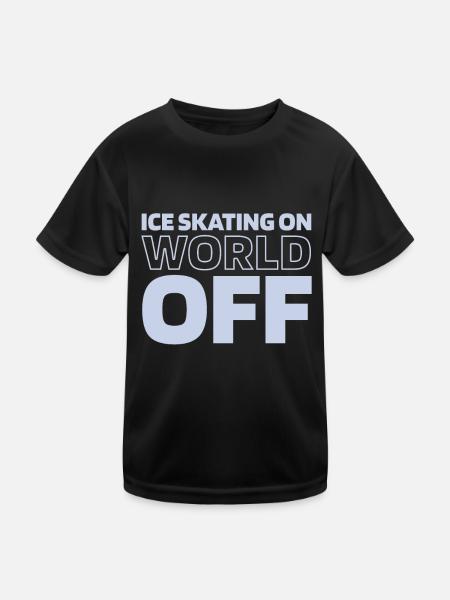 Schlittschuhlaufen Patinage sur glace sur World Off - T-shirt sport Enfant - noir - Devant