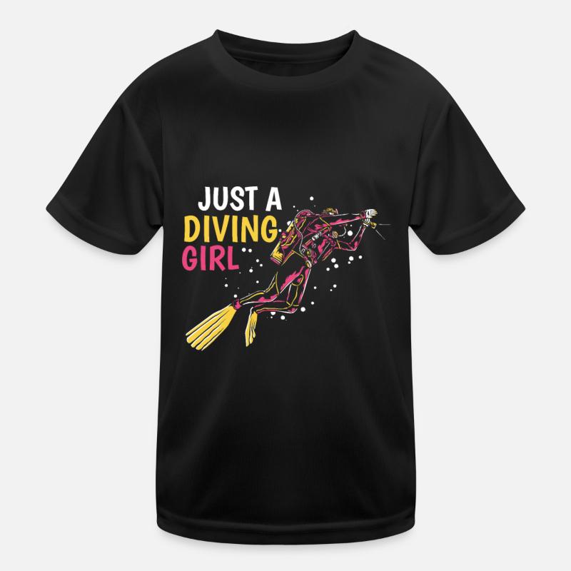 Diving Diver Just A Diving Girl Kids Functional T-Shirt