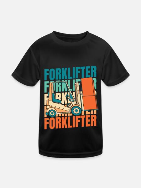 Forklift Forklift Driver - Kids Functional T-Shirt - black - Front