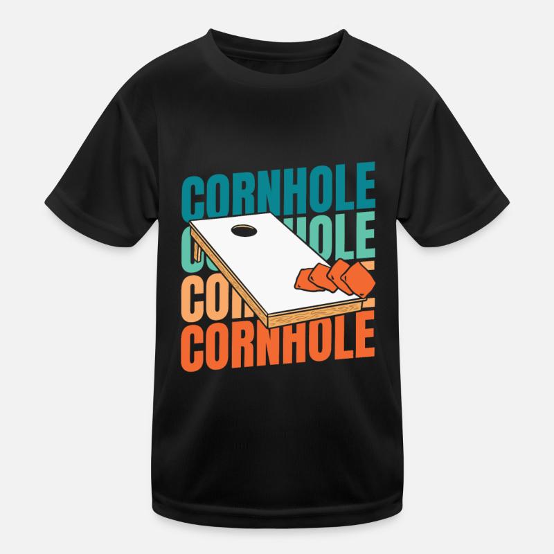 Cornhole Sackloch Spiel Kinder Funktions-T-Shirt