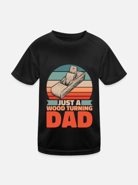 Drechseln Drechsler Vater - Kinder Funktions-T-Shirt - Schwarz - Vorne
