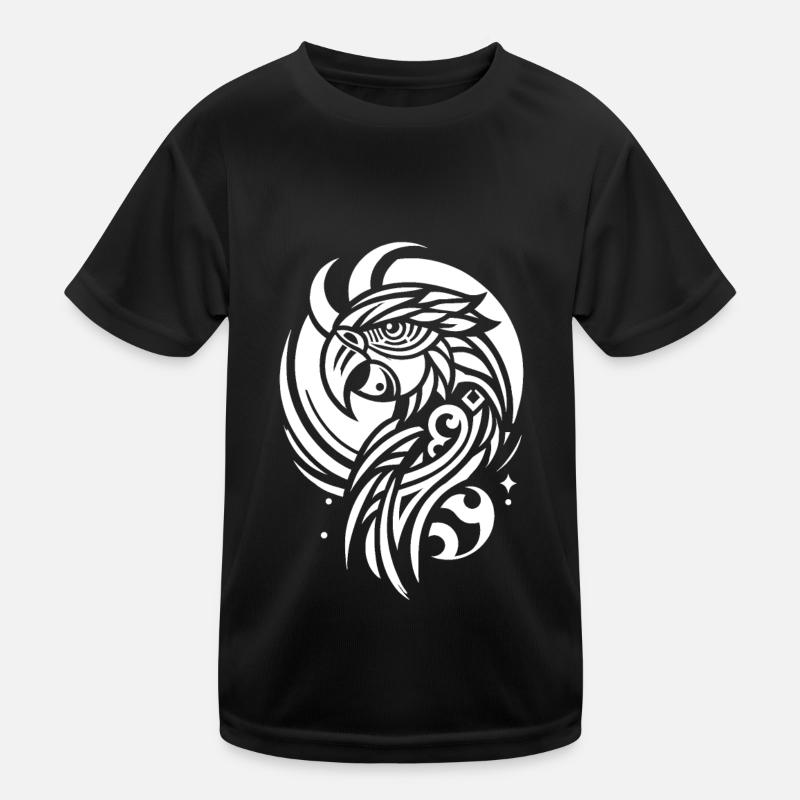 Papagei Moon Phases Kinder Funktions-T-Shirt