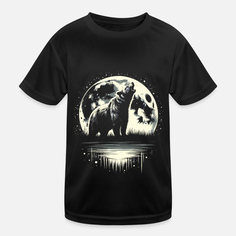 Ours Brun Ours Lune Hurlant T-shirt sport Enfant