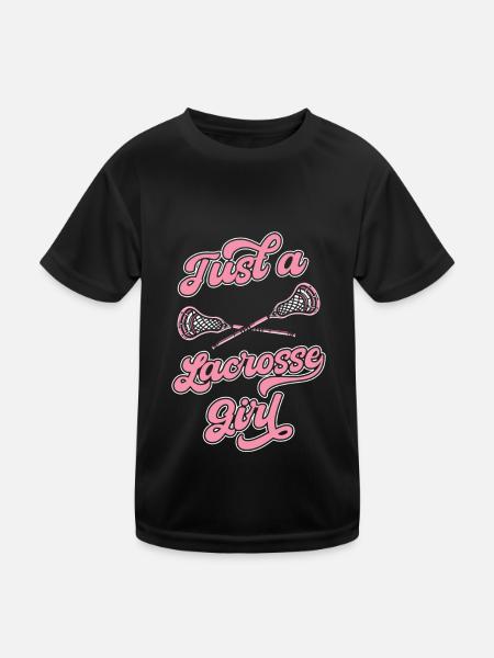 La crosse juste une fille de crosse - T-shirt sport Enfant - noir - Devant